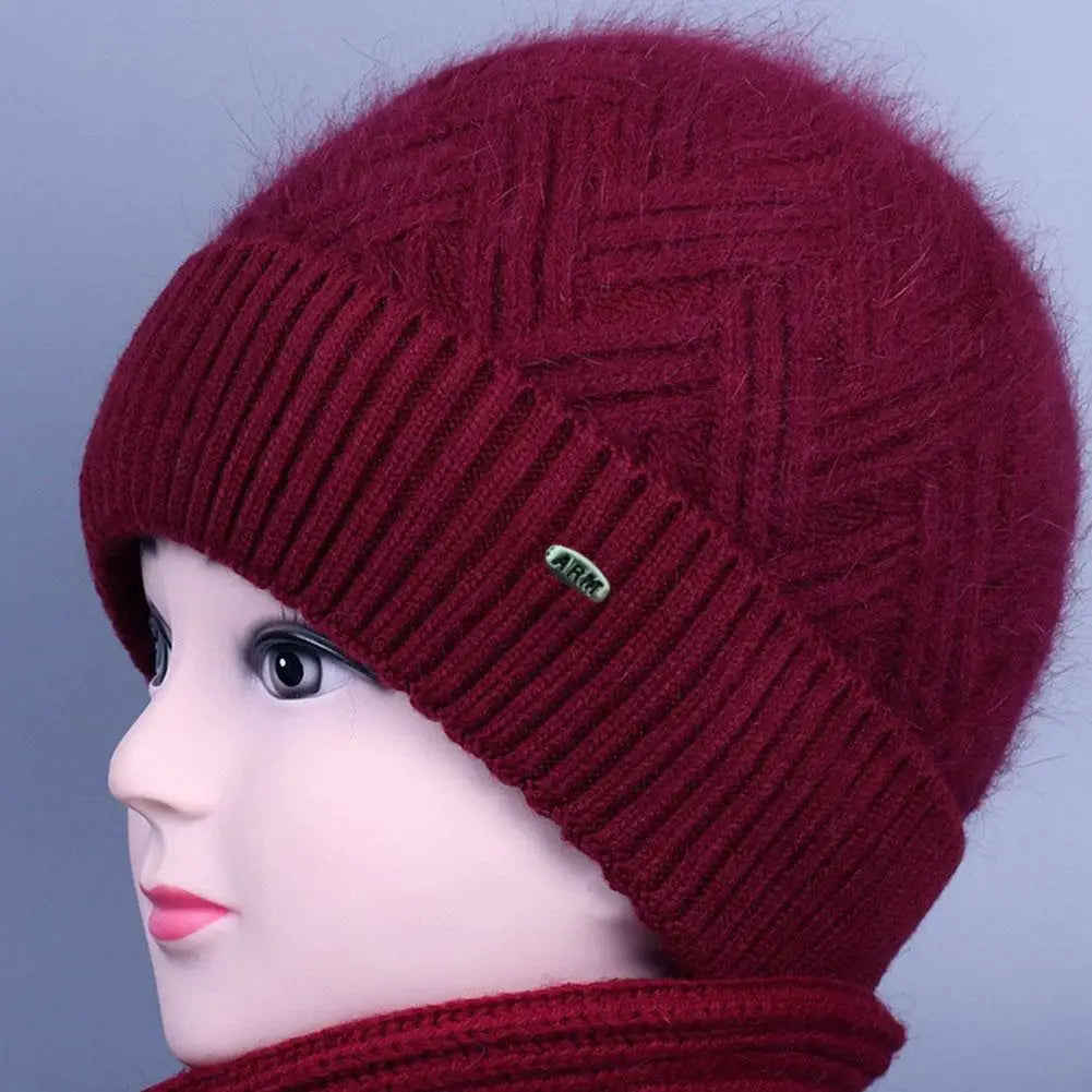 Gebreide Wintermuts Dames met Fleecevoering Warme Hoofdbedekking Omslagrand Koud Weer Winter Accessoire | Sulvida