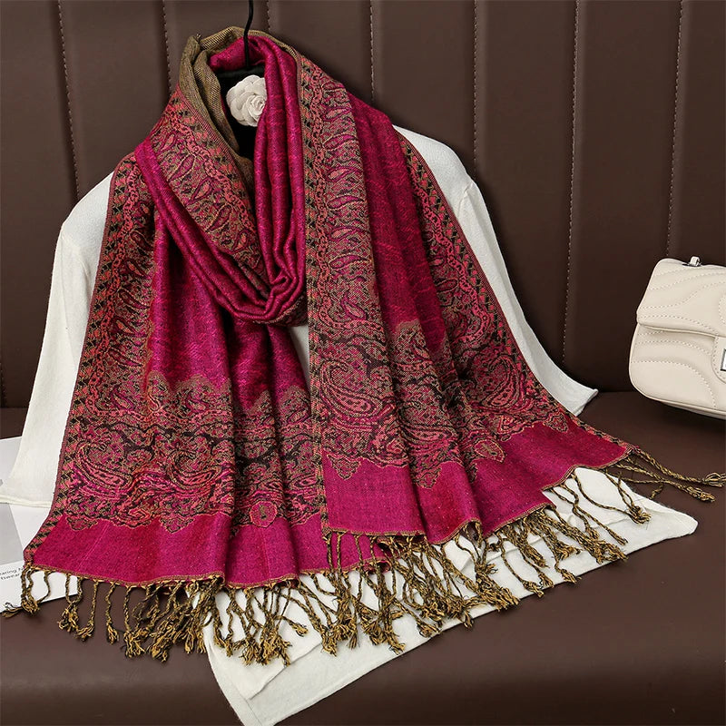 Kasjmier-gevoel Dames Sjaal 70×190 cm Polyester Warme Herfst Winter Omslagdoek Fashion Stola Accessoire | Sulvida