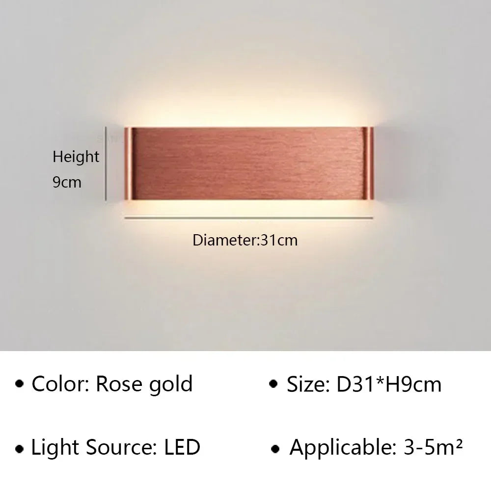 LED Wandlamp Moderne Rechthoek 30cm Warm Wit Sfeervol voor Slaapkamer Hal Badkamer Woonkamer Verlichting | Sulvida