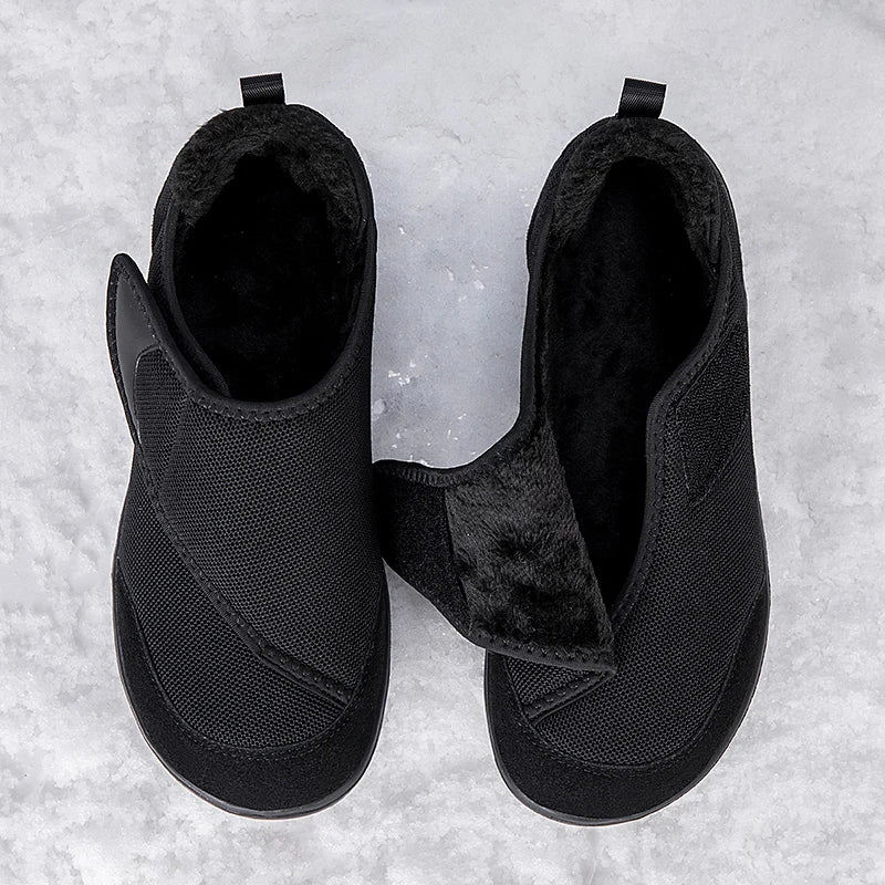 Ortopedische Pantoffels Breed met Bontvoering Warm Verstelbaar voor Gezwollen Voeten en Hallux Valgus Comfort | Sulvida