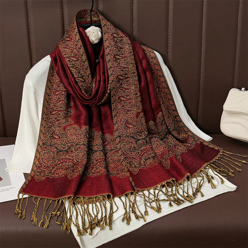 Kasjmier-gevoel Dames Sjaal 70×190 cm Polyester Warme Herfst Winter Omslagdoek Fashion Stola Accessoire | Sulvida