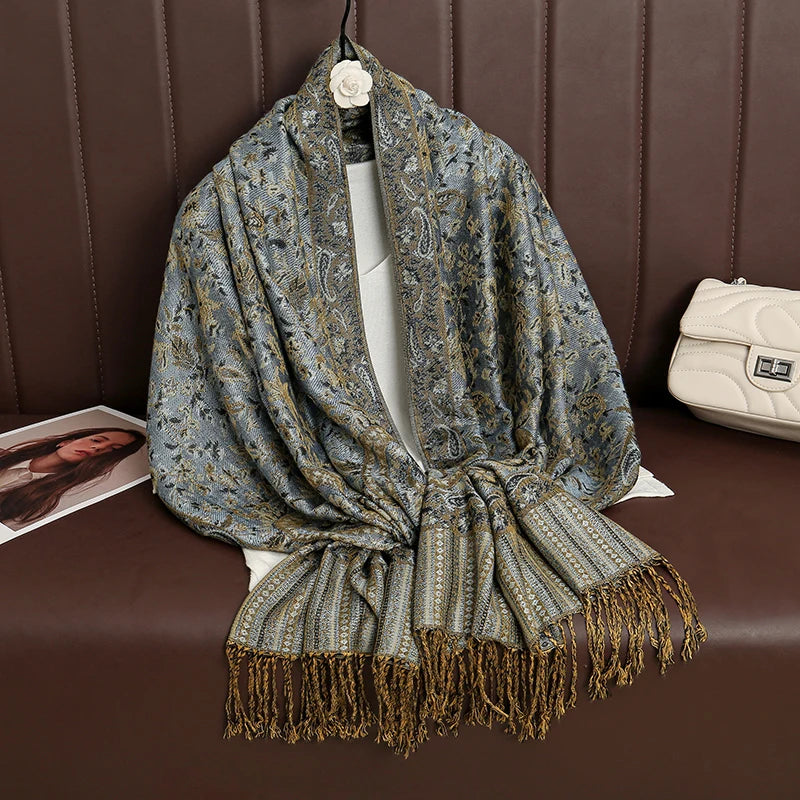 Kasjmier-gevoel Dames Sjaal 70×190 cm Polyester Warme Herfst Winter Omslagdoek Fashion Stola Accessoire | Sulvida