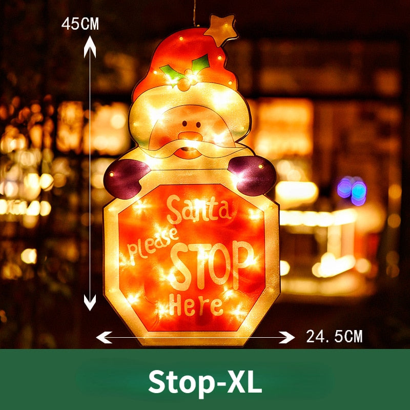 Kerstverlichting Raam LED Decoratie Kerstman Sneeuwpop Knipperend op Batterij Sfeervol Kerstraam Versiering | Sulvida