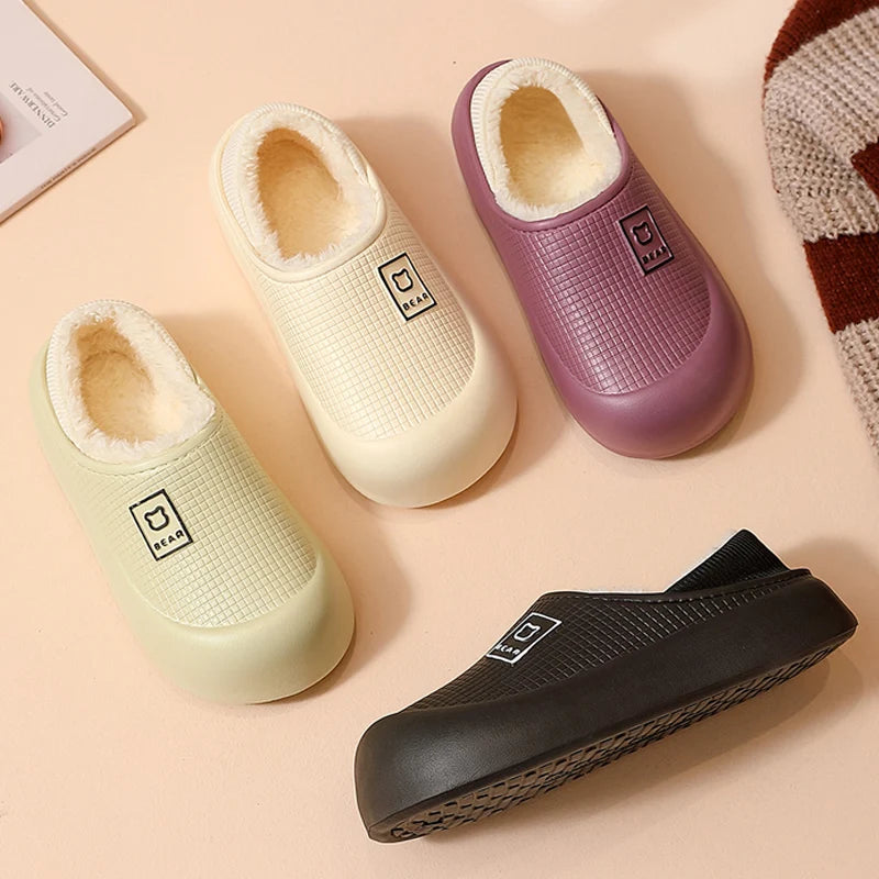Waterdichte Pantoffels met Berendesign Unisex Pluche Huisslippers Antislip Gevoerde Sloffen Indoor Warm Comfort | Sulvida