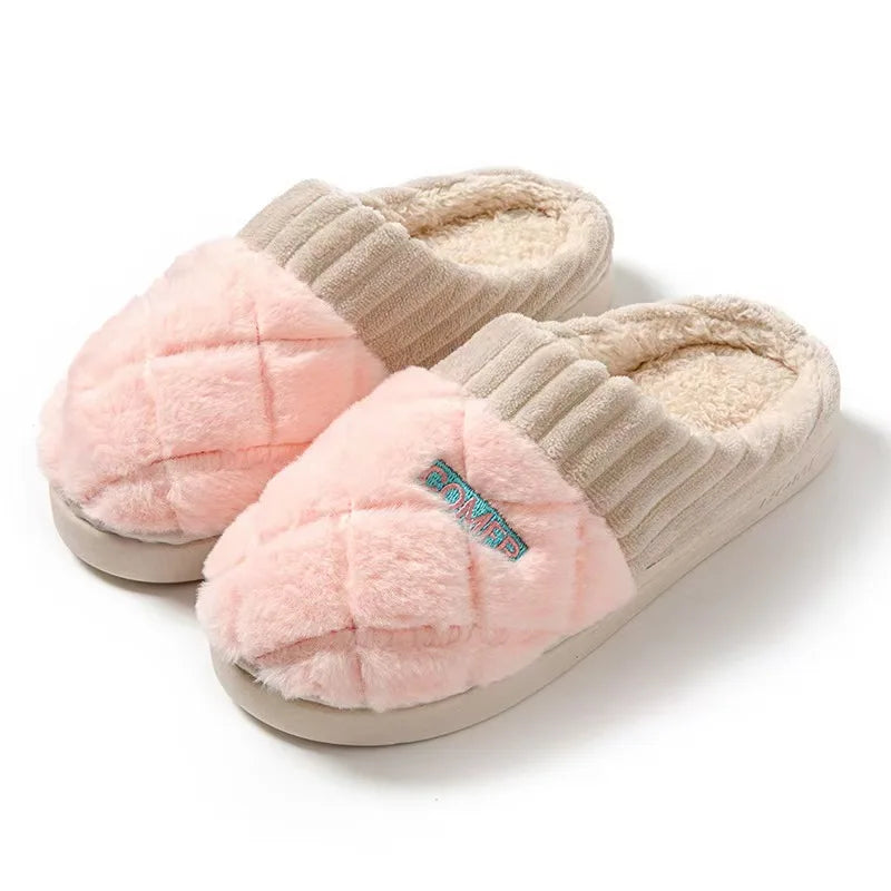Chaussons d’intérieur doux doublés en peluche, antidérapants, pour l’automne et l’hiver, femmes et hommes, unisexes et confortables | Sulvida