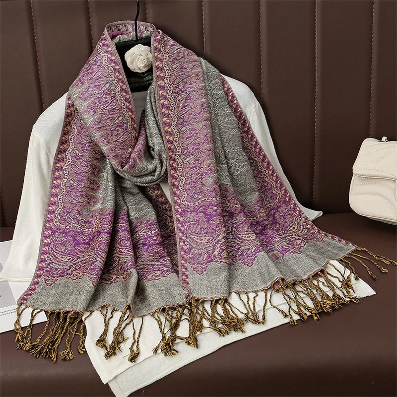Kasjmier-gevoel Dames Sjaal 70×190 cm Polyester Warme Herfst Winter Omslagdoek Fashion Stola Accessoire | Sulvida
