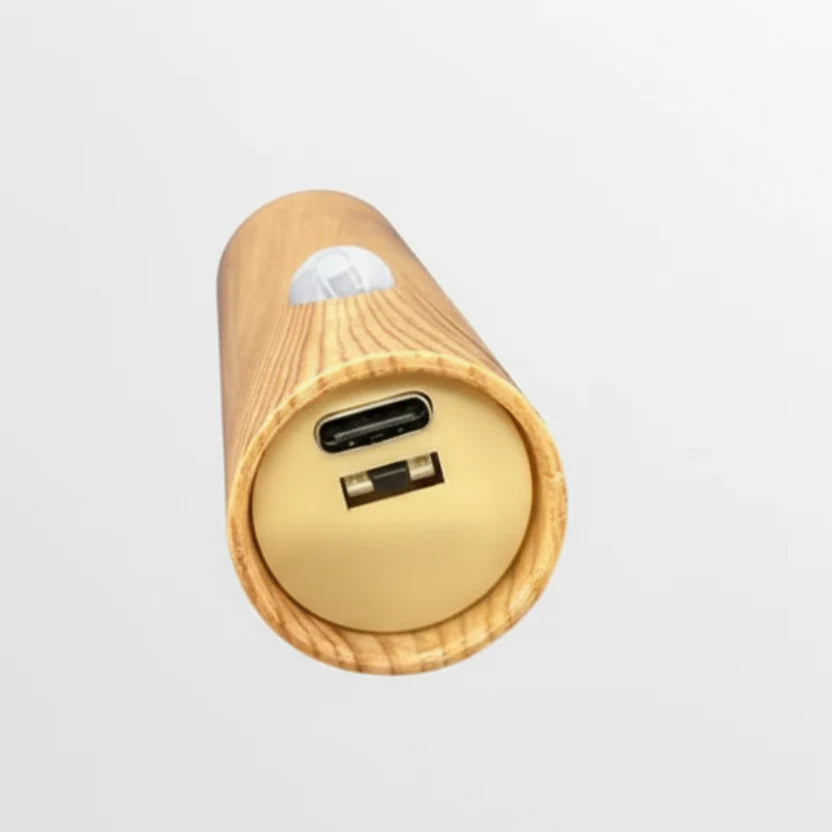 Oplaadbare LED Wandlamp met Bewegingssensor Modern Design voor Hal Slaapkamer Walnoot Eiken Nachtlamp | Sulvida