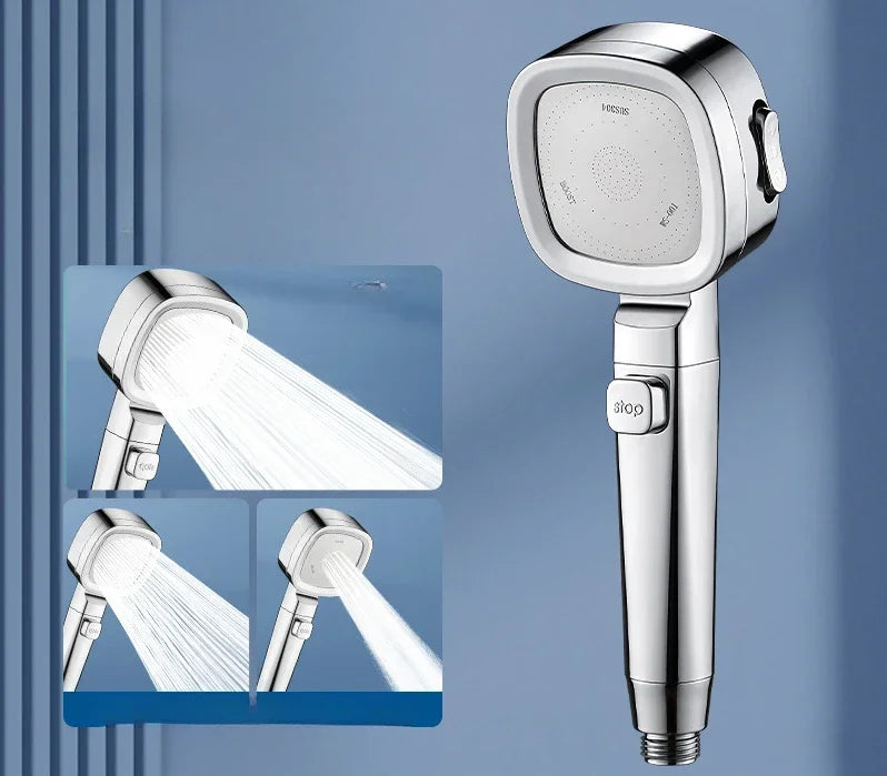 Handdouche 3 Standen Waterbesparend ABS Massagestraal Stopknop Verstelbaar Badkamer Wellness Doucheaccessoire | Sulvida