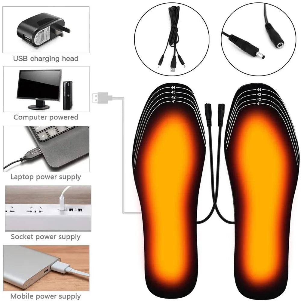 Verwarmbare Schoenzooltjes USB Carbon Fiber Maat 35-46 Knipbaar Wintersport Voetwarmers Uniseks Outdoor | Sulvida