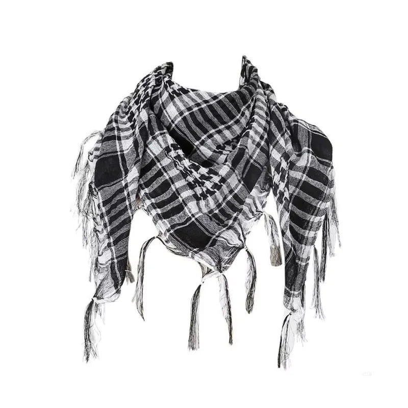 Tactische Shemagh Woestijnsjaal Geruit Katoen 100x100 cm Hoofddoek Hals Mannen Vrouwen Sport Outdoor | Sulvida
