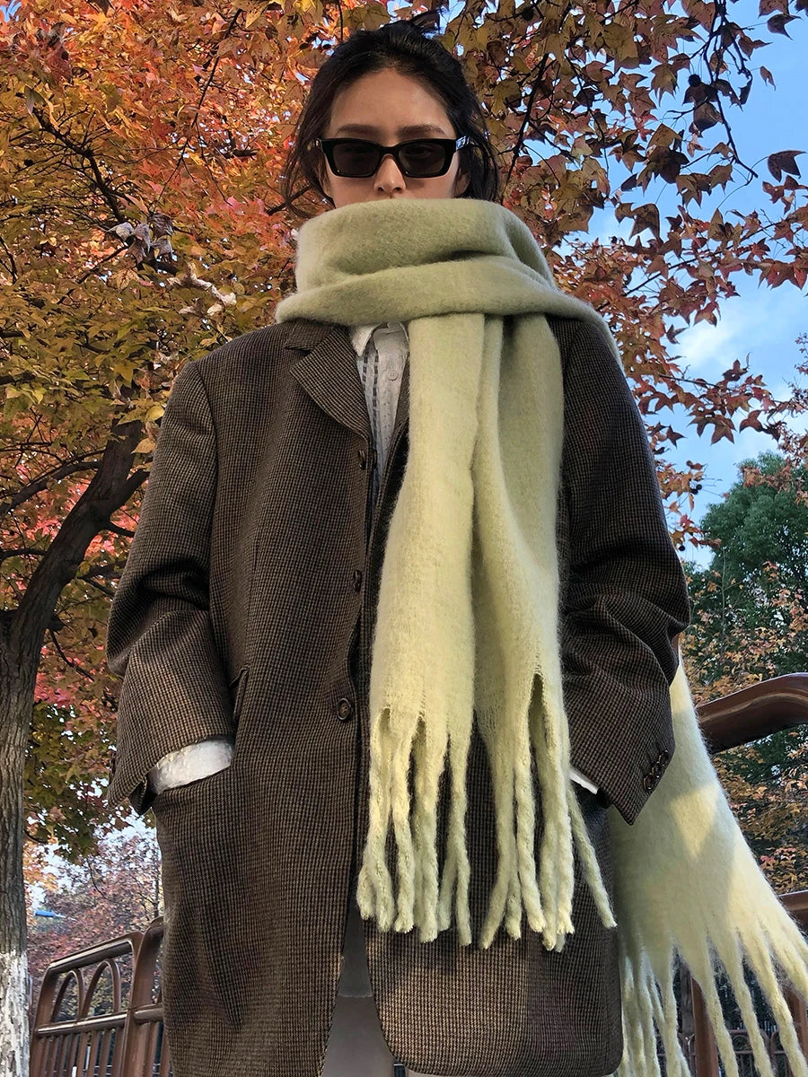 Dikke Pashmina Sjaal met Franje voor Dames - Warme Winter Accessoire Omslagdoek in Diverse Kleuren Stijlvol | Sulvida