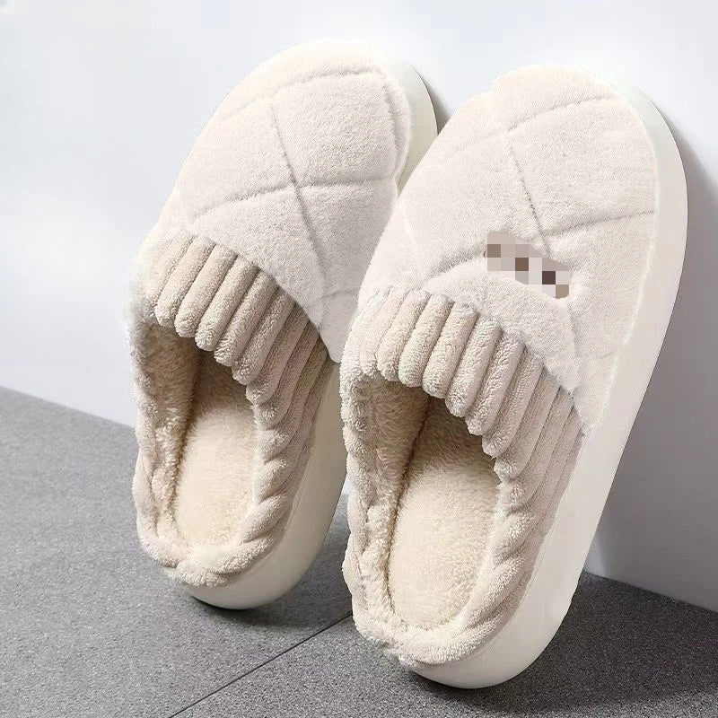 Geruite Pluche Pantoffels – Warme Huisslippers met Dikke Zool voor Binnen Comfortabel Antislip Unisex | Sulvida