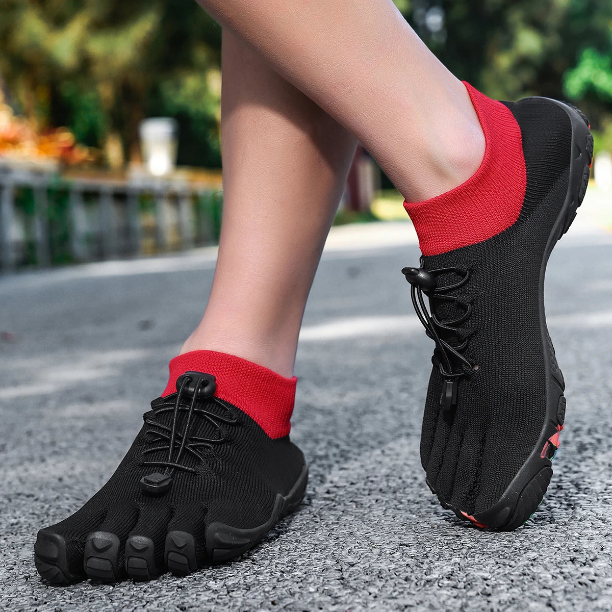 Waterschoenen met teenseparatie zwart grijs unisex strand zwembad yoga hardlopen watersport lichtgewicht | Sulvida