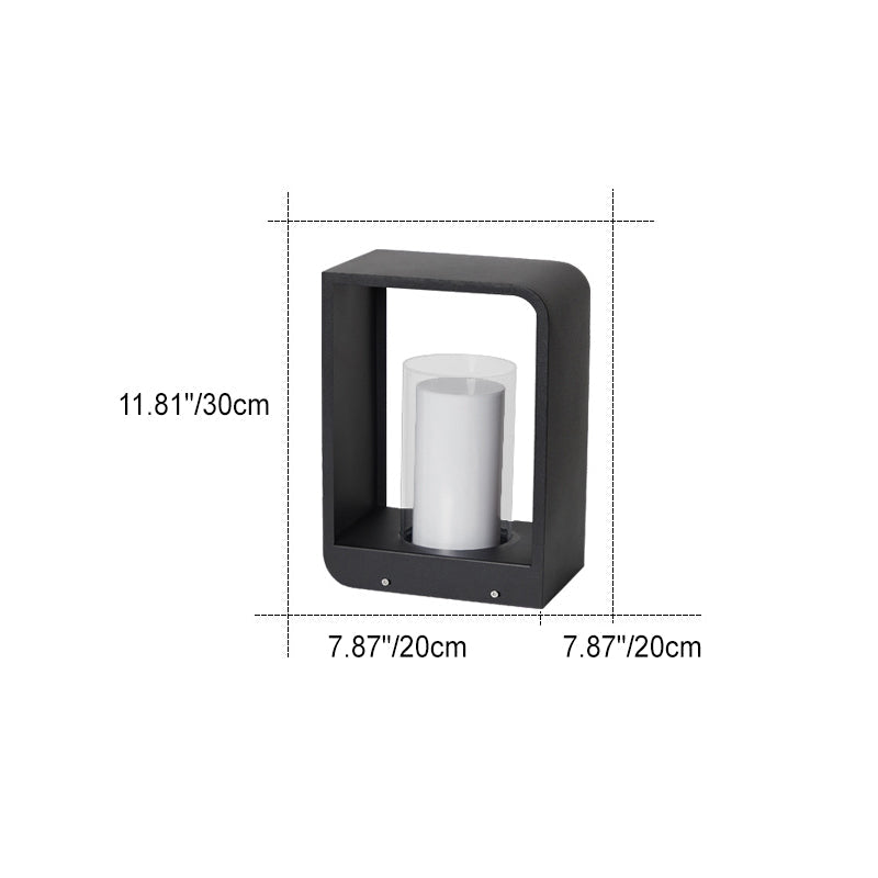 Tuinverlichting LED Vierkant Zwart RVS Acryl Frame Paal Lichtpunt Terras Pad Verlichting Outdoor 30-60cm | Sulvida
