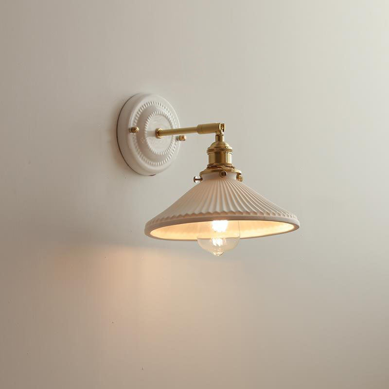 Wandlamp Keramiek met Messing Vintage Rond Armatuur Exclusief Lamp Woonkamer Gang Slaapkamer Chique Stijl | Sulvida