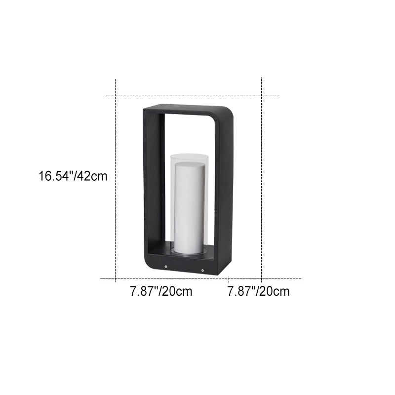 Tuinverlichting LED Vierkant Zwart RVS Acryl Frame Paal Lichtpunt Terras Pad Verlichting Outdoor 30-60cm | Sulvida