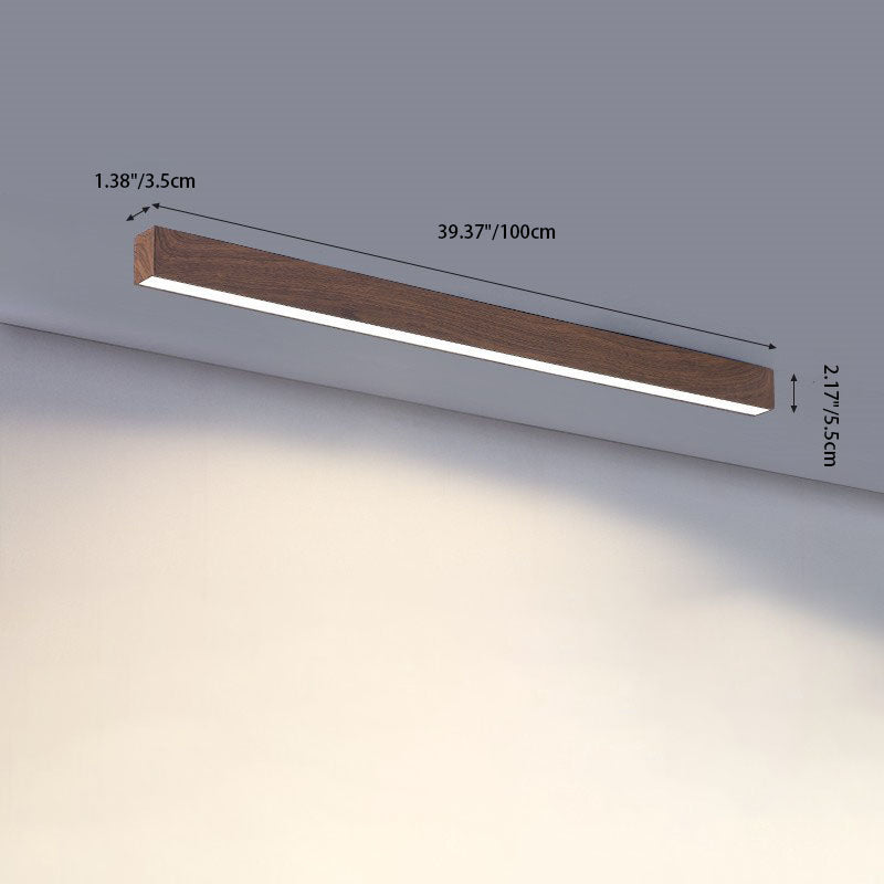 Plafondlamp LED met houtnerf aluminium strips modern minimalistisch strak design voor woonkamer slaapkamer | Sulvida