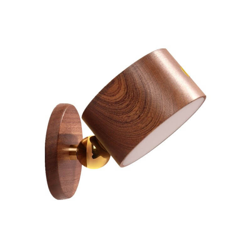 Houten wandlamp USB oplaadbaar magnetisch touchbediening dimbaar LED nachtlampje modern sfeervol design | Sulvida