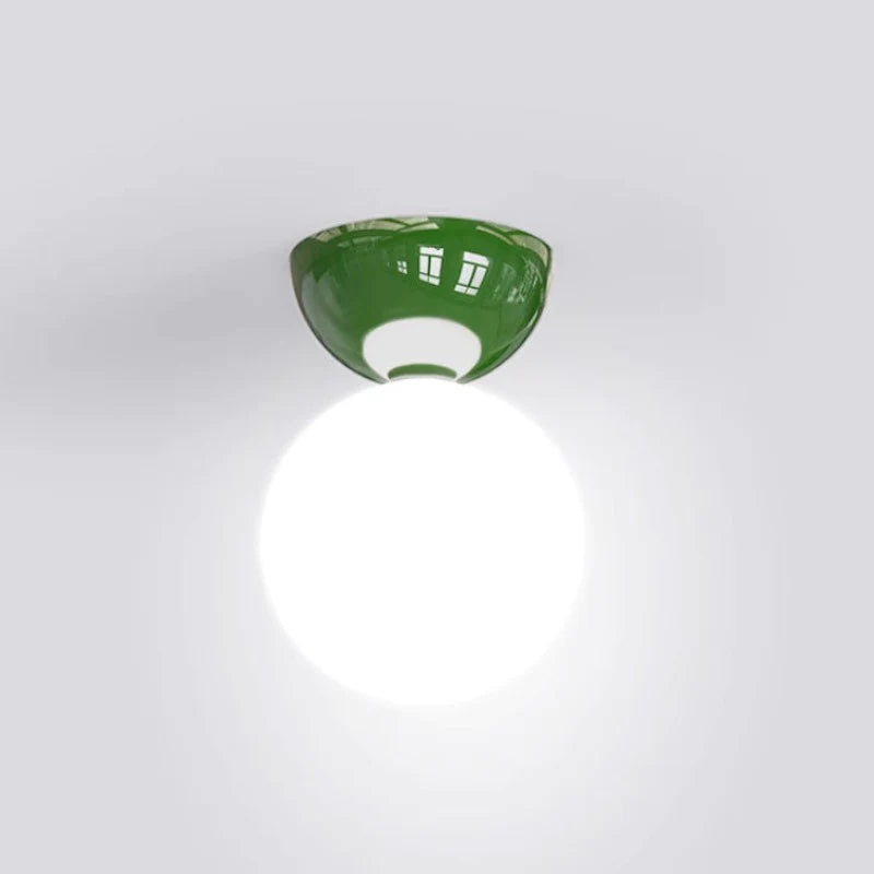 Vintage Plafondlamp Metaal Glas Gekleurde Kap Woonkamer Keuken Retro Plafondverlichting G9 Sfeerlicht | Sulvida