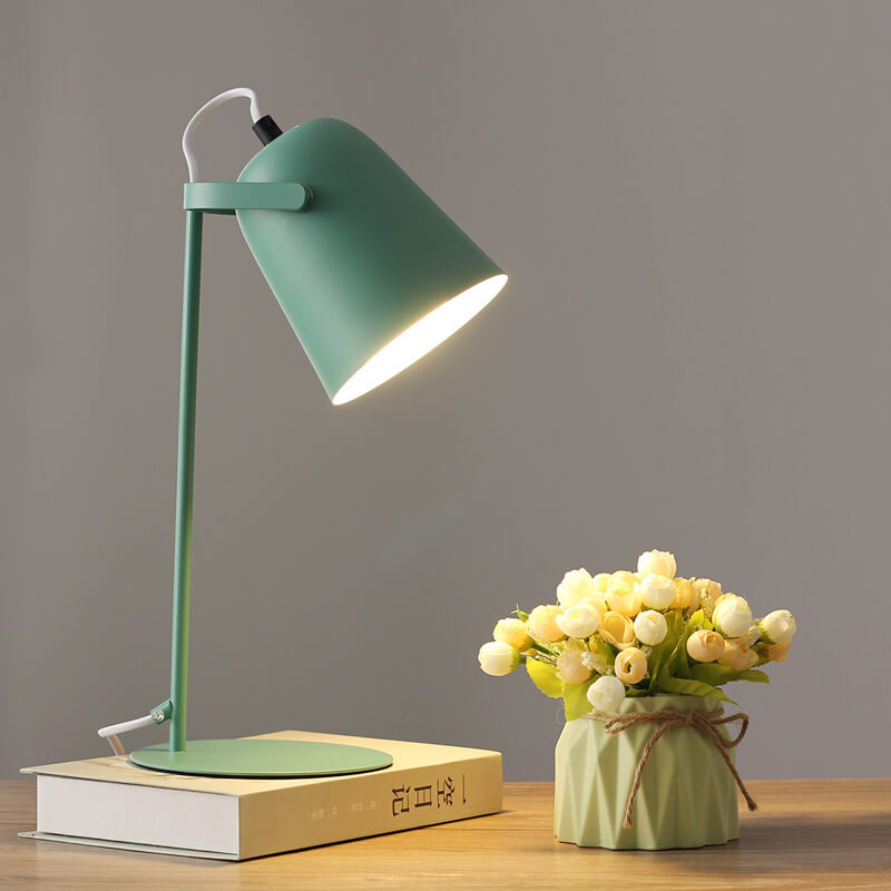 IJzeren tafellamp met emmerontwerp moderne pastelkleur verlichting voor woonkamer slaapkamer bureau styling | Sulvida
