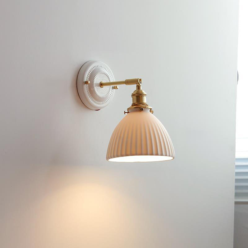 Wandlamp Keramiek met Messing Vintage Rond Armatuur Exclusief Lamp Woonkamer Gang Slaapkamer Chique Stijl | Sulvida