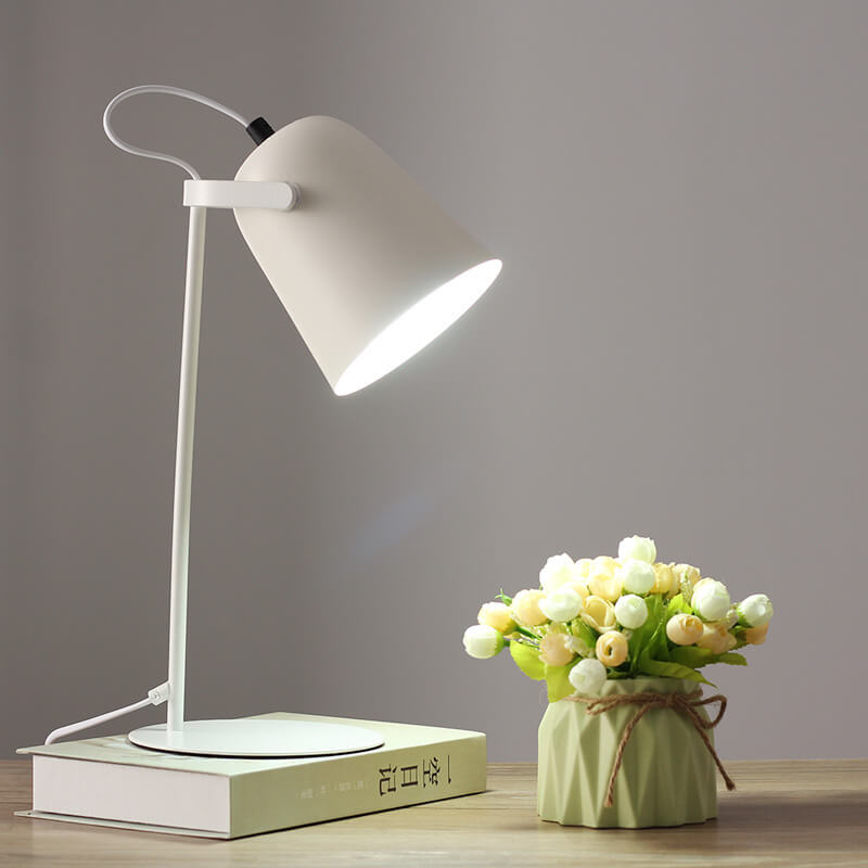 IJzeren tafellamp met emmerontwerp moderne pastelkleur verlichting voor woonkamer slaapkamer bureau styling | Sulvida