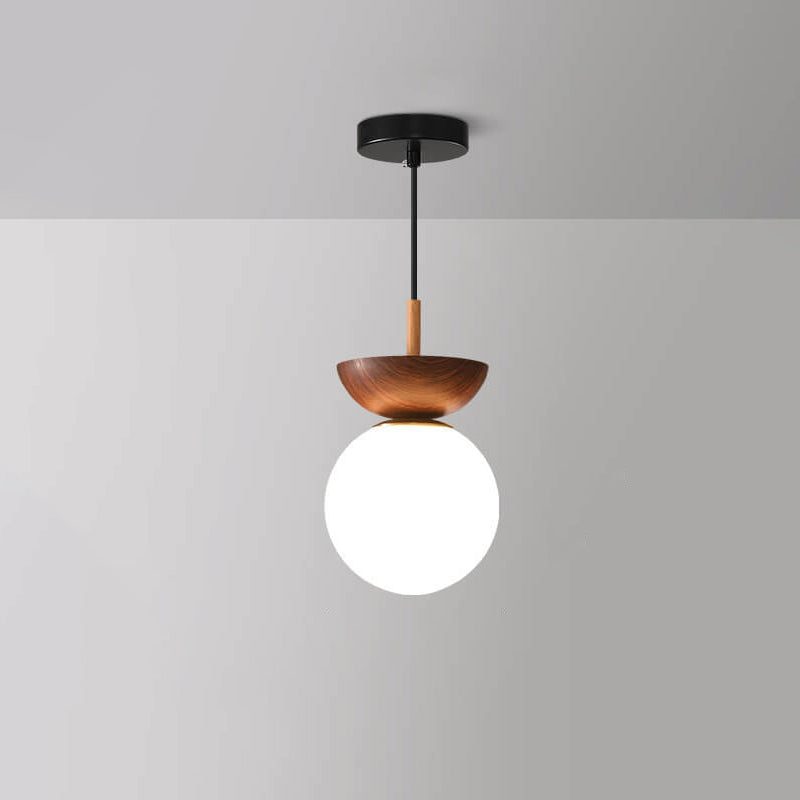 Glazen Hanglamp Metalen Frame Rond Design Woonkamer Slaapkamer Minimalistisch Sfeerlicht Plafondlamp | Sulvida