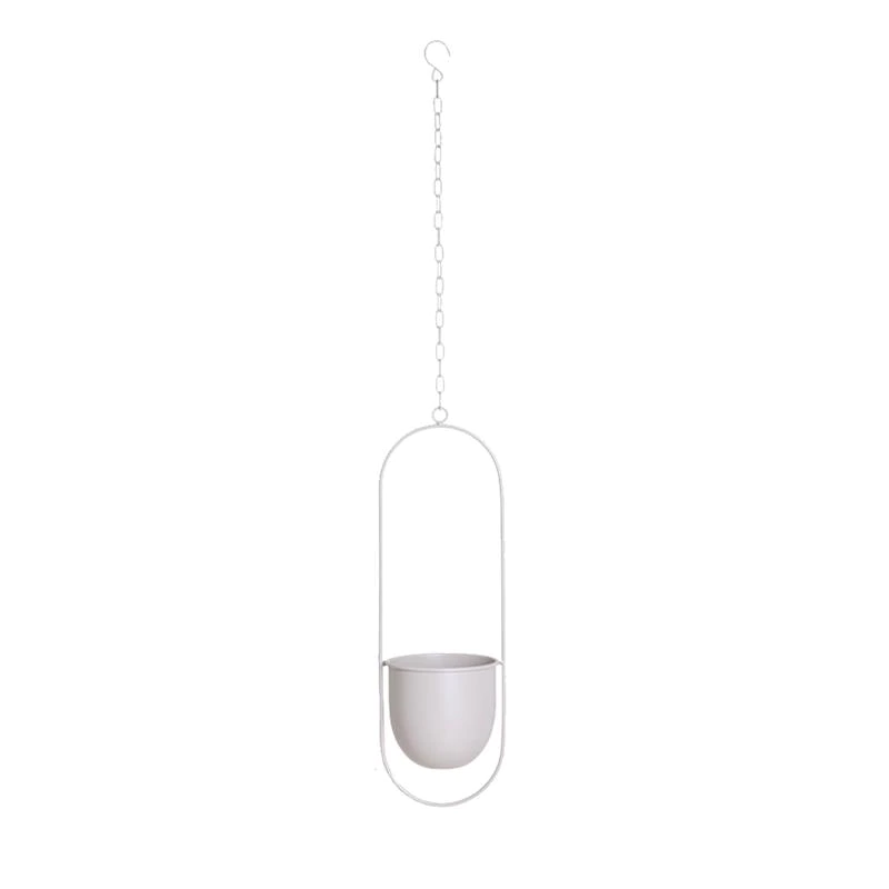 Geometrische Hangende Plantenpot IJzer Modern Goud Zwart Grijs Roze Groen Wit Cirkel Ovaal Kruidenhouder | Sulvida