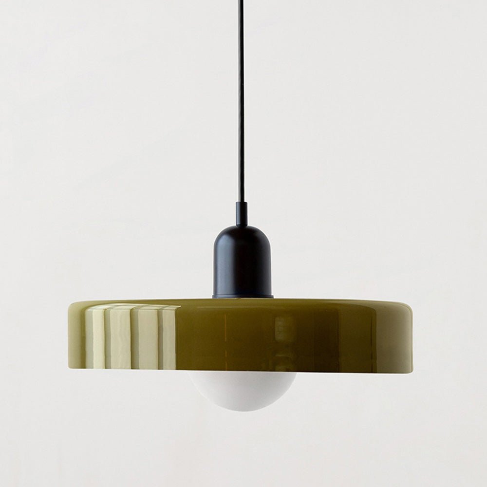 Glazen Hanglamp Rond Design Gekleurd Glas Ø25-35cm Groen Geel Wit Eettafel Woonkamer Eetkamer Decoratief | Sulvida