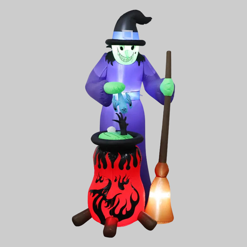 Opblaasbare Heks Tuindecoratie 360cm met LED Verlichting Halloween Yard Feest Thema Decoratie Buiten Tuin | Sulvida