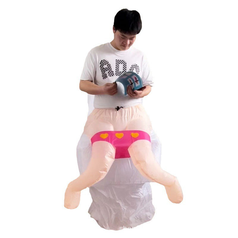 Opblaasbaar Toilet Kostuum voor Volwassenen – Carnaval Party Outfit Feestpak Humor Grappig Verkleedpak | Sulvida