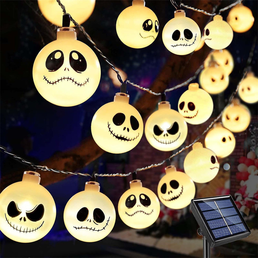 Zonne-energie LED Slingerverlichting 8 Lichtstanden Waterdicht voor Buiten Tuin Terras Feest Halloween Decoratie | Sulvida