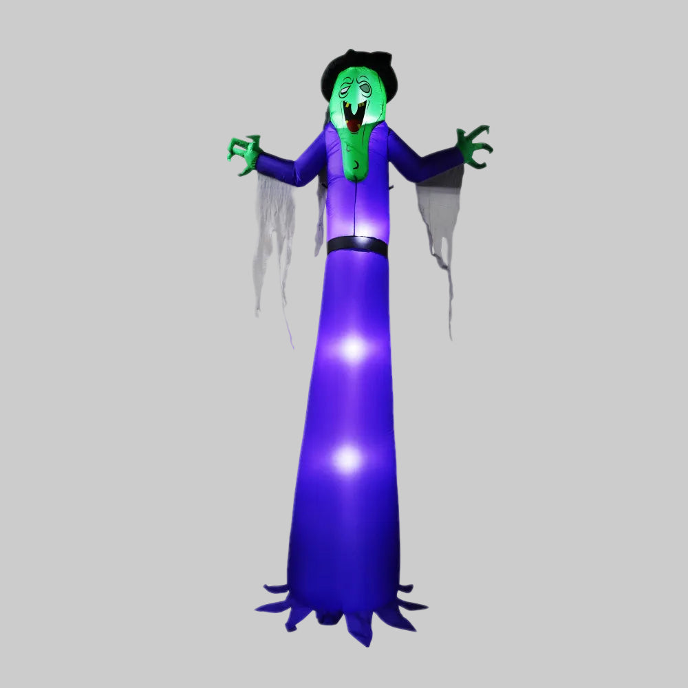 Opblaasbare Heks Tuindecoratie 360cm met LED Verlichting Halloween Yard Feest Thema Decoratie Buiten Tuin | Sulvida