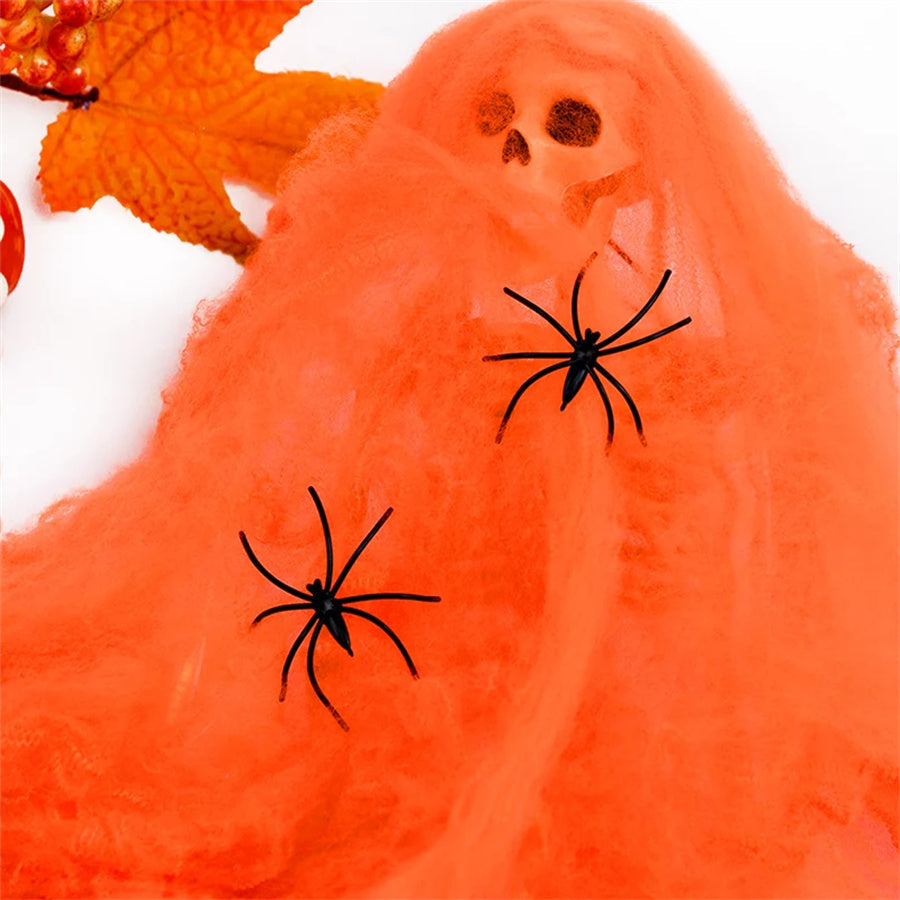 Rekbaar Spinnenwebdecor Wit – Kunstmatig Spinnenweb voor Halloween Decoratie Feest en Huisaccessoires | Sulvida