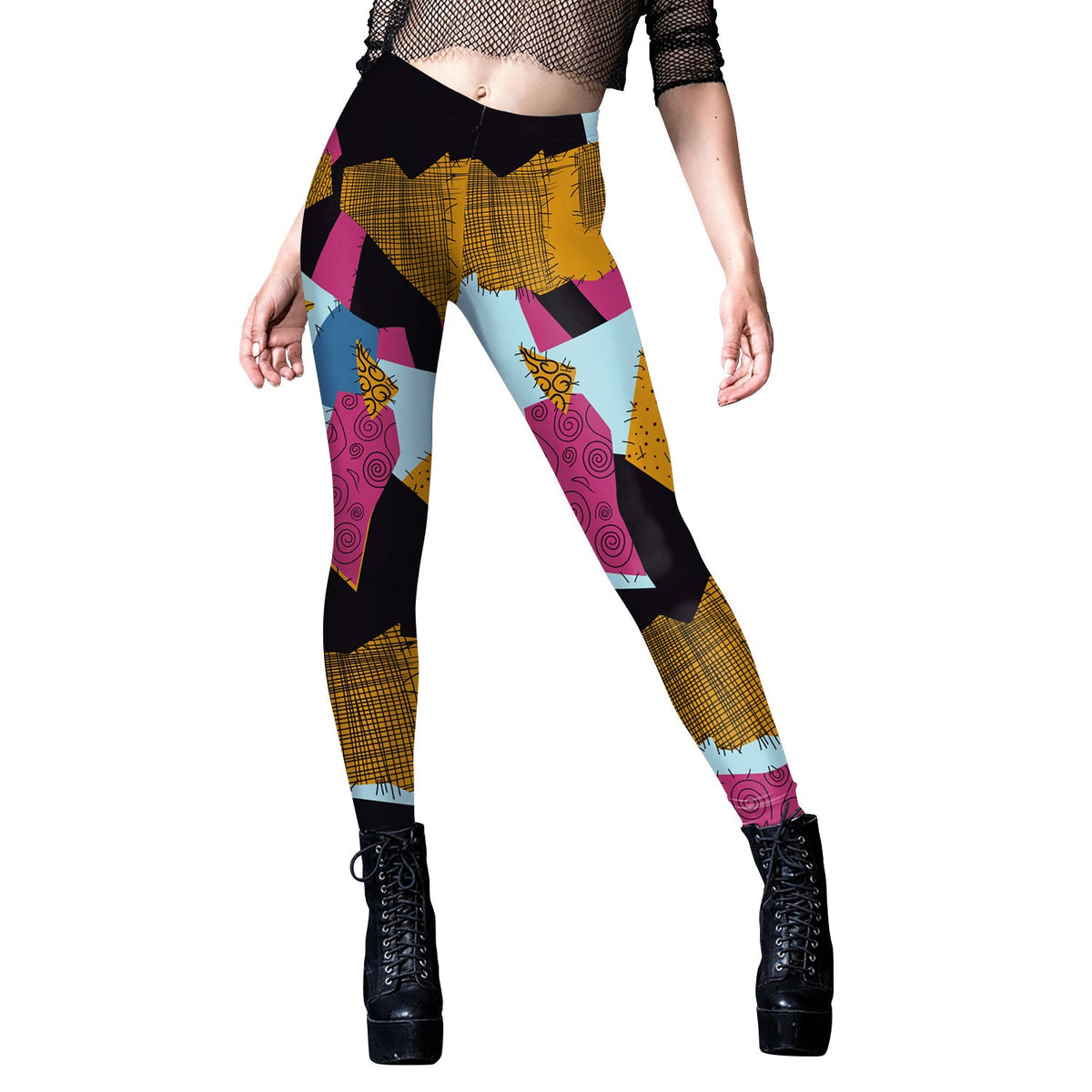 Halloween Kostuum Set Dames Patchwork Jurk met Legging voor Feest Cosplay Carnaval Verkleedkleding Halloween | Sulvida
