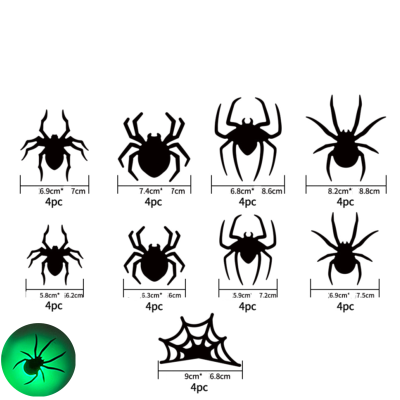 Lichtgevende 3D Vleermuisstickers met LED Verlichting Wanddecoratie Halloween Feest Decoratie Binnen Buiten | Sulvida