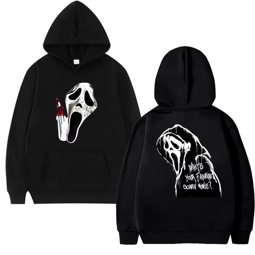 Hoodie met Dubbelzijdige Opdruk Unisex Fleece Trui Gothic Streetwear Casual Sweatshirt Mannen Vrouwen | Sulvida