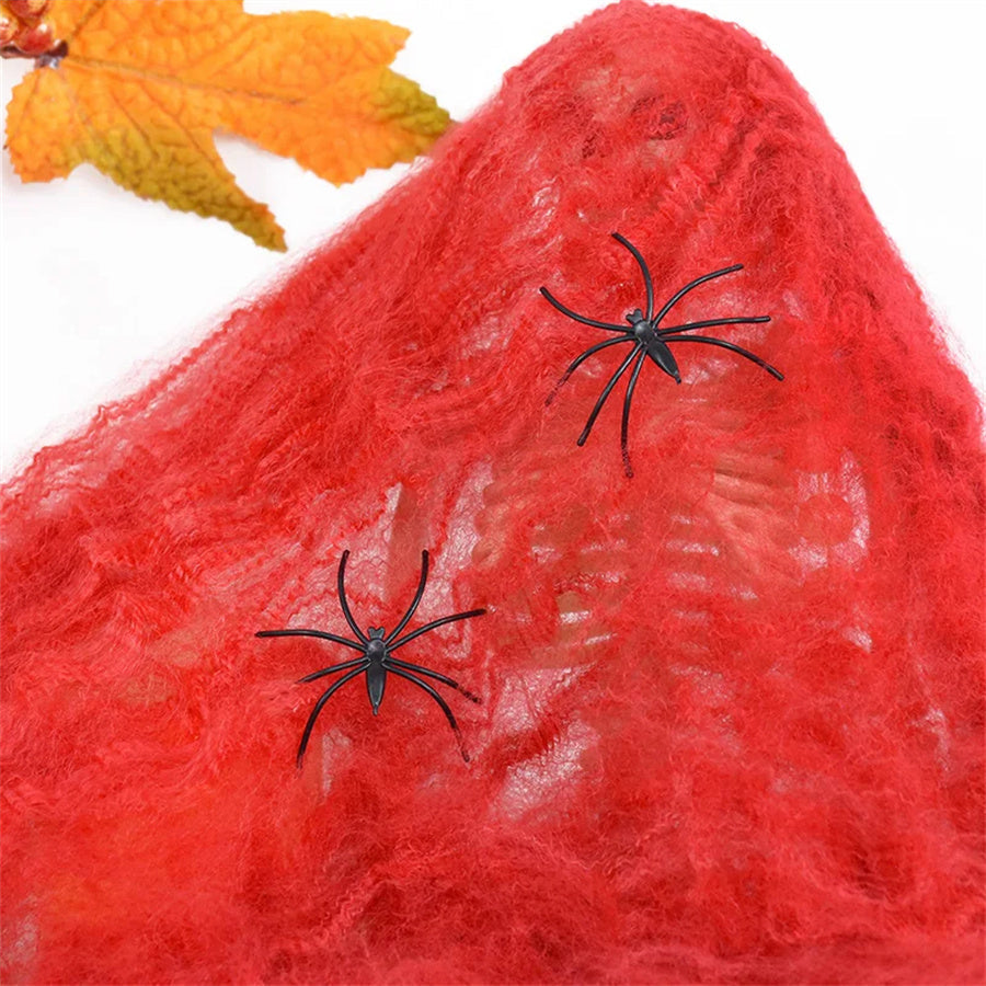 Rekbaar Spinnenwebdecor Wit – Kunstmatig Spinnenweb voor Halloween Decoratie Feest en Huisaccessoires | Sulvida