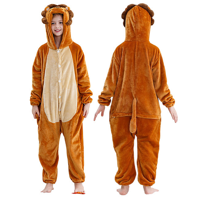Kinderonesie Dierenpak Flanel Capybara Design met Capuchon Warm Loungen Verkleedkostuum Jongens Meisjes | Sulvida