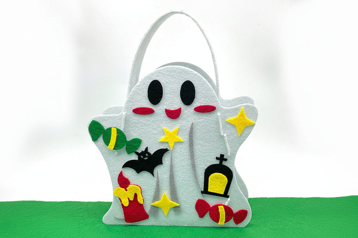 Vilten Snoeptas Knutselset Halloween Pompoen Vleermuis Spookhuis Kinderactiviteit Traktatie Feestje DIY | Sulvida