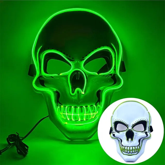 LED Schedel Masker met Lichtgevende Lijnen voor Halloween, Themafeesten, Kostuum en Griezelige Horror Decoratie | Sulvida