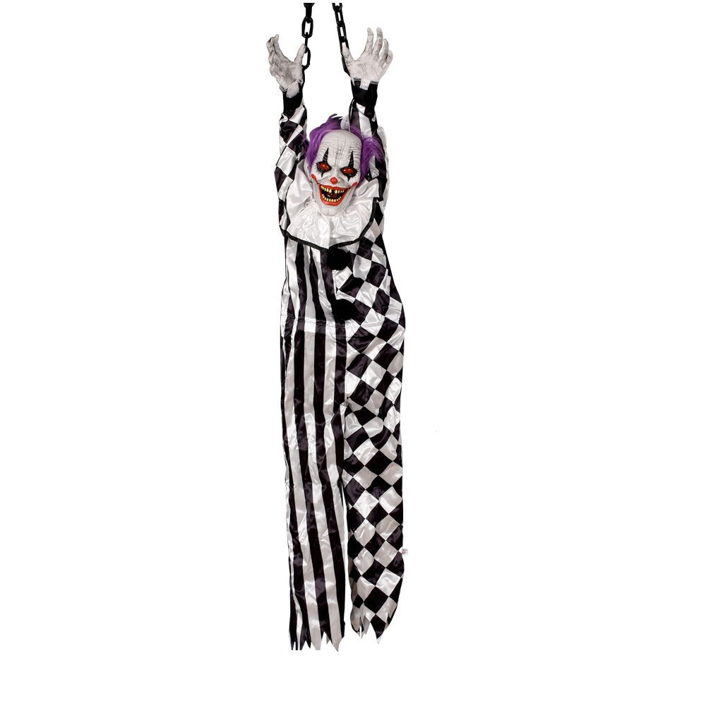 Hangende Spookclown met Geluidsactivatie Lichteffecten Halloween Decoratie Feest Horror Accessoire Interieur | Sulvida