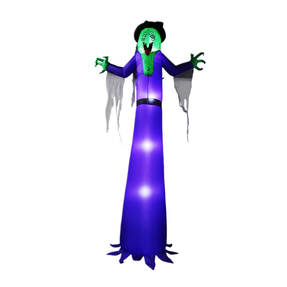 Opblaasbare Halloween Decoratie met LED Verlichting – Heks en Varken Tuindecoratie voor Tuin en Feest | Sulvida