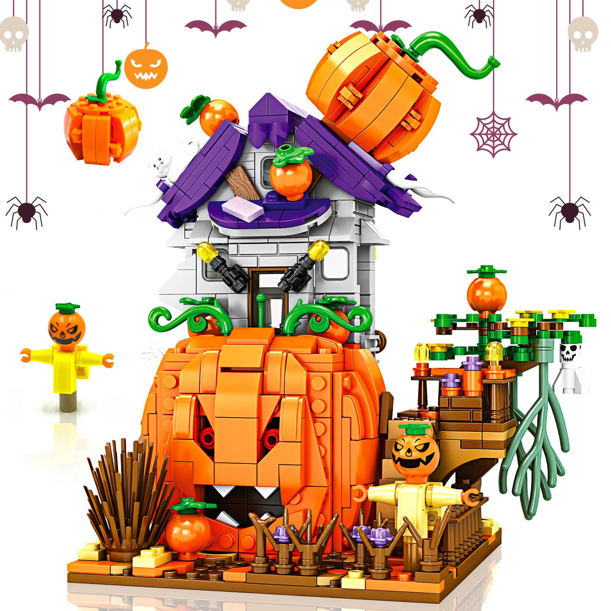 Bouwblokkenset Hut Halloween 687-762 Stuks Speelgoed Decoratie Kinderen Gezinsactiviteit Feestdecoratie | Sulvida
