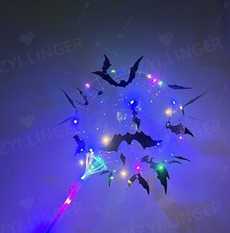 Ballons transparents avec autocollants de chauve-souris – Set de ballons Bobo décoratifs pour fêtes et événements | Sulvida