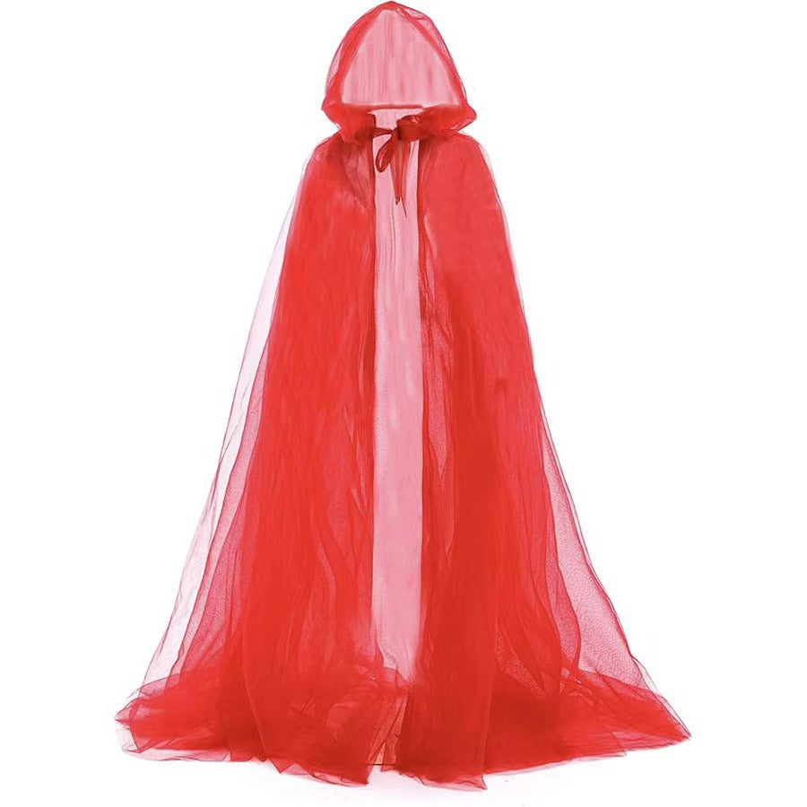 Gazen cape met capuchon – lange gothic mantel voor cosplay, themafeesten en carnaval – unisex kostuum | Sulvida
