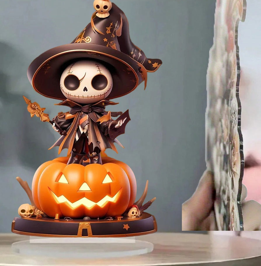 Pompoen Skelet Decoratiefiguur Acryl Plat Design Herfst Tafelornament Halloween Decoratie Thuis Café Bureau | Sulvida