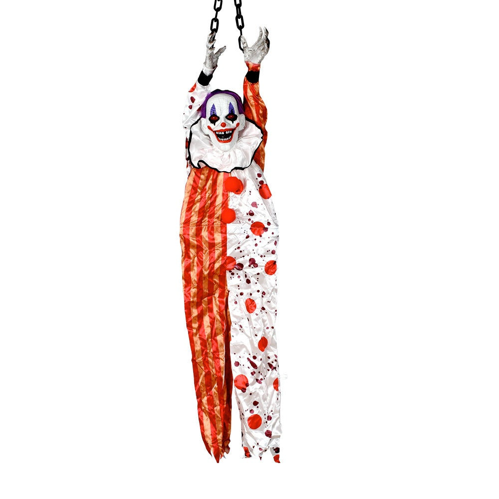 Hangende Spookclown met Geluidsactivatie Lichteffecten Halloween Decoratie Feest Horror Accessoire Interieur | Sulvida