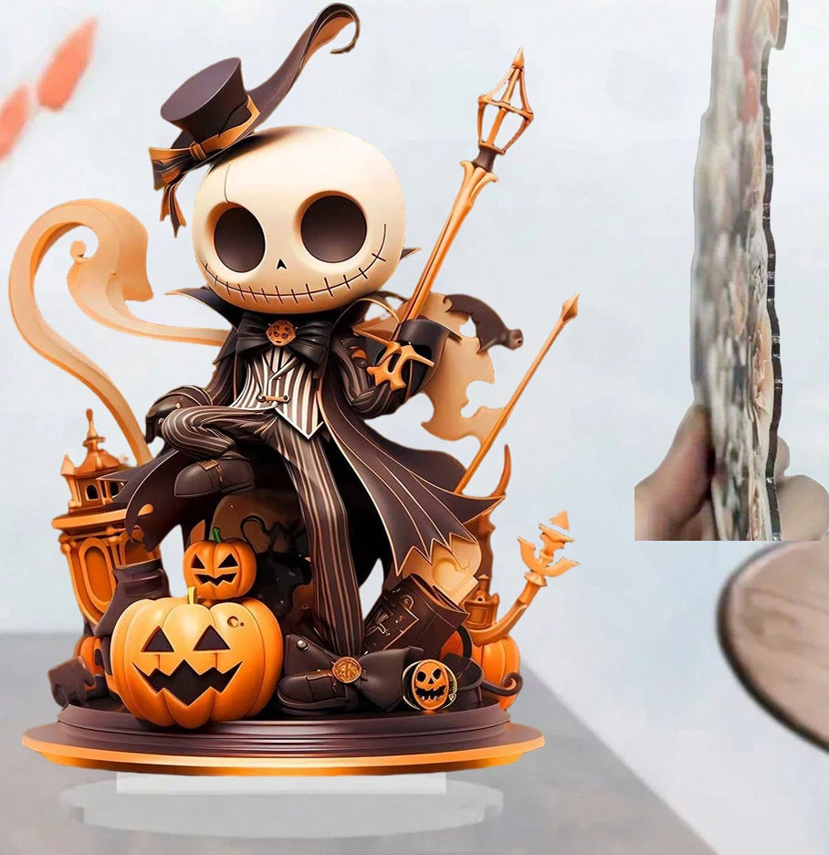 Pompoen Skelet Decoratiefiguur Acryl Plat Design Herfst Tafelornament Halloween Decoratie Thuis Café Bureau | Sulvida