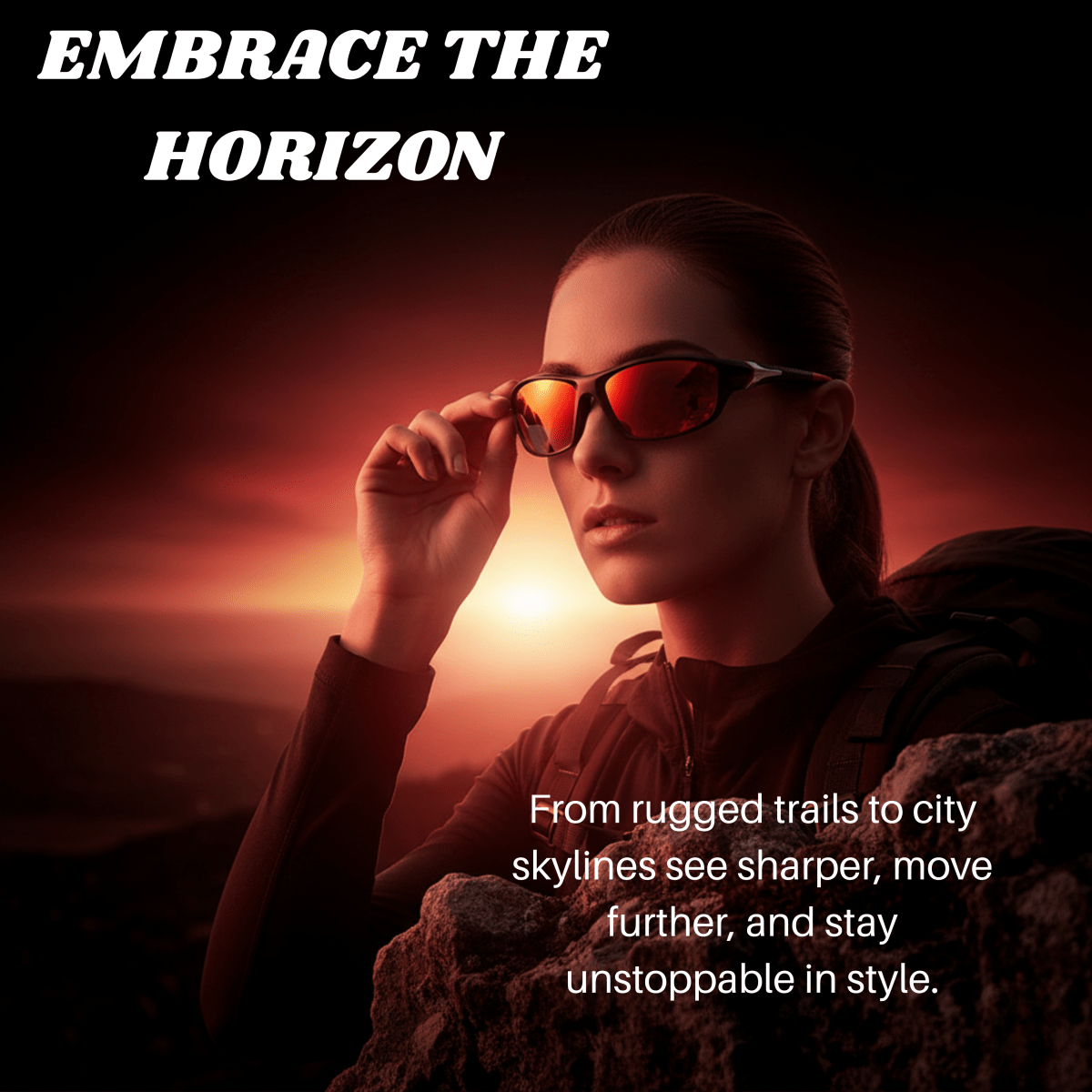Lunettes de soleil sport polarisées avec protection UV400, noir, rouge flamme, bleu métal, verres miroir, pour l’extérieur | Sulvida